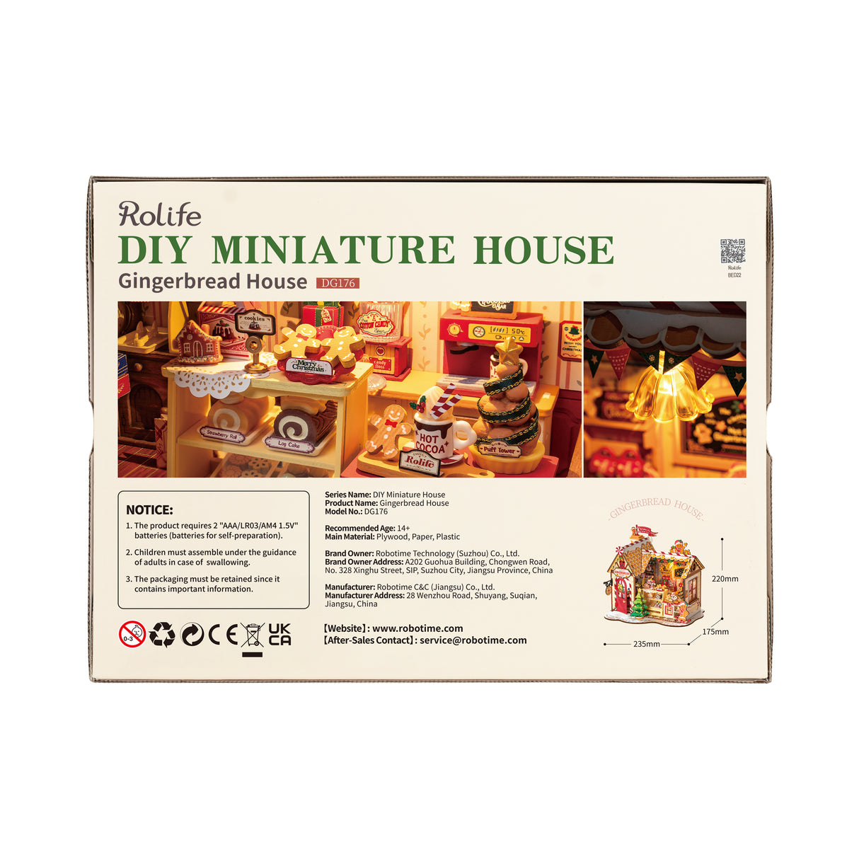 Rolife Gingerbread House DIY 3D Wooden Puzzle - (DG176)