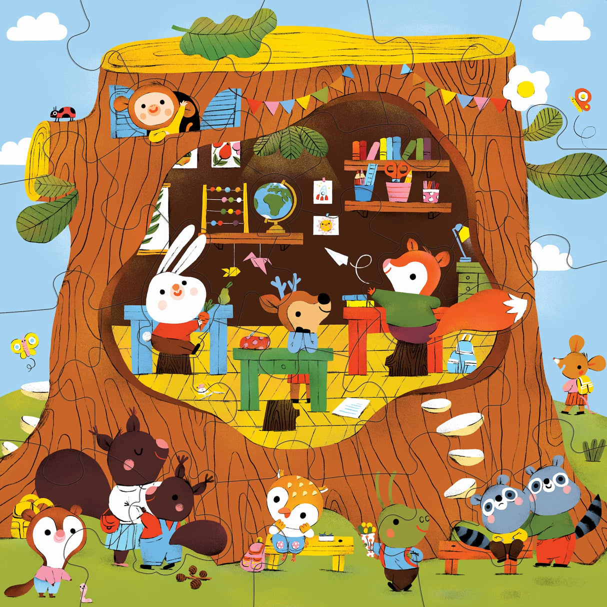 MudPuppy: Forest School Floor Puzzle with Shaped Pieces - 25 Piece