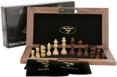 Dal Rossi Italy Walnut Chess Set (18")