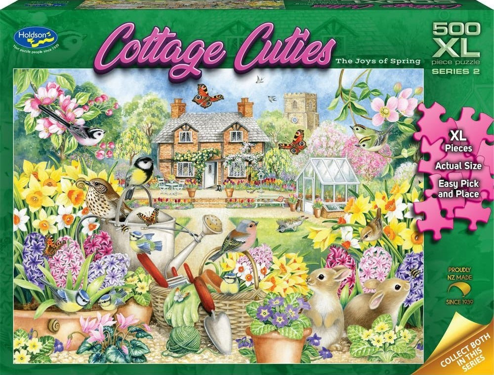 Cottage Cuties Series 2: 500pc XL Puzzle - The Joys of Spring