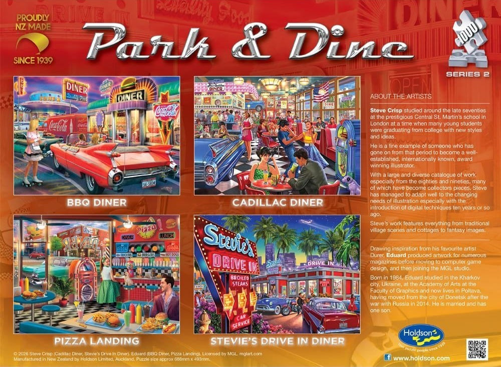 Park N Dine Series 2: 1000pc Puzzle - Stevie's Drive in Diner