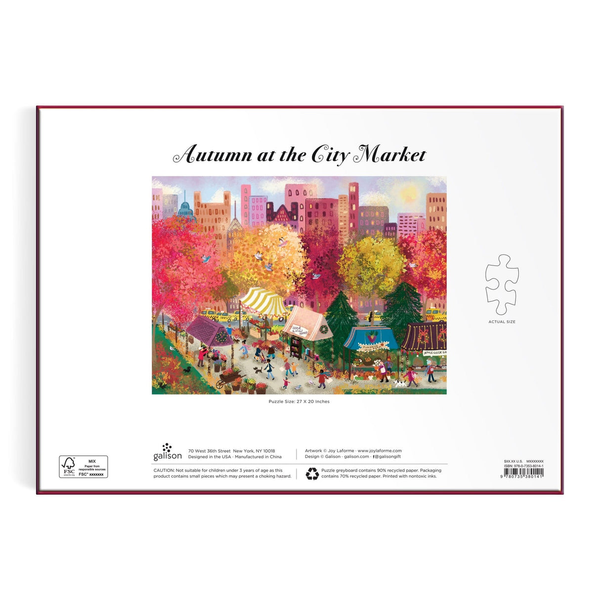 Galison Joy Laforme - Autumn at the City Market Puzzle - 1000 Piece