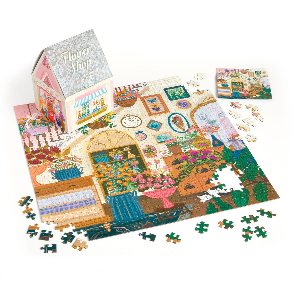 Galison Joy Laforme - Flower Shop House Shaped Puzzle - 500 Piece