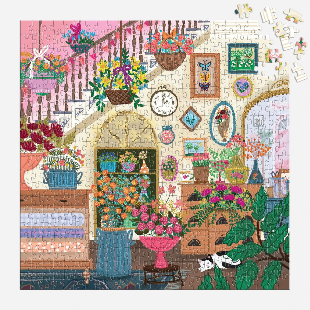 Galison Joy Laforme - Flower Shop House Shaped Puzzle - 500 Piece