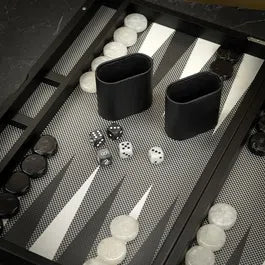 Dal Rossi 18" Carbon Fibre Finish Backgammon
