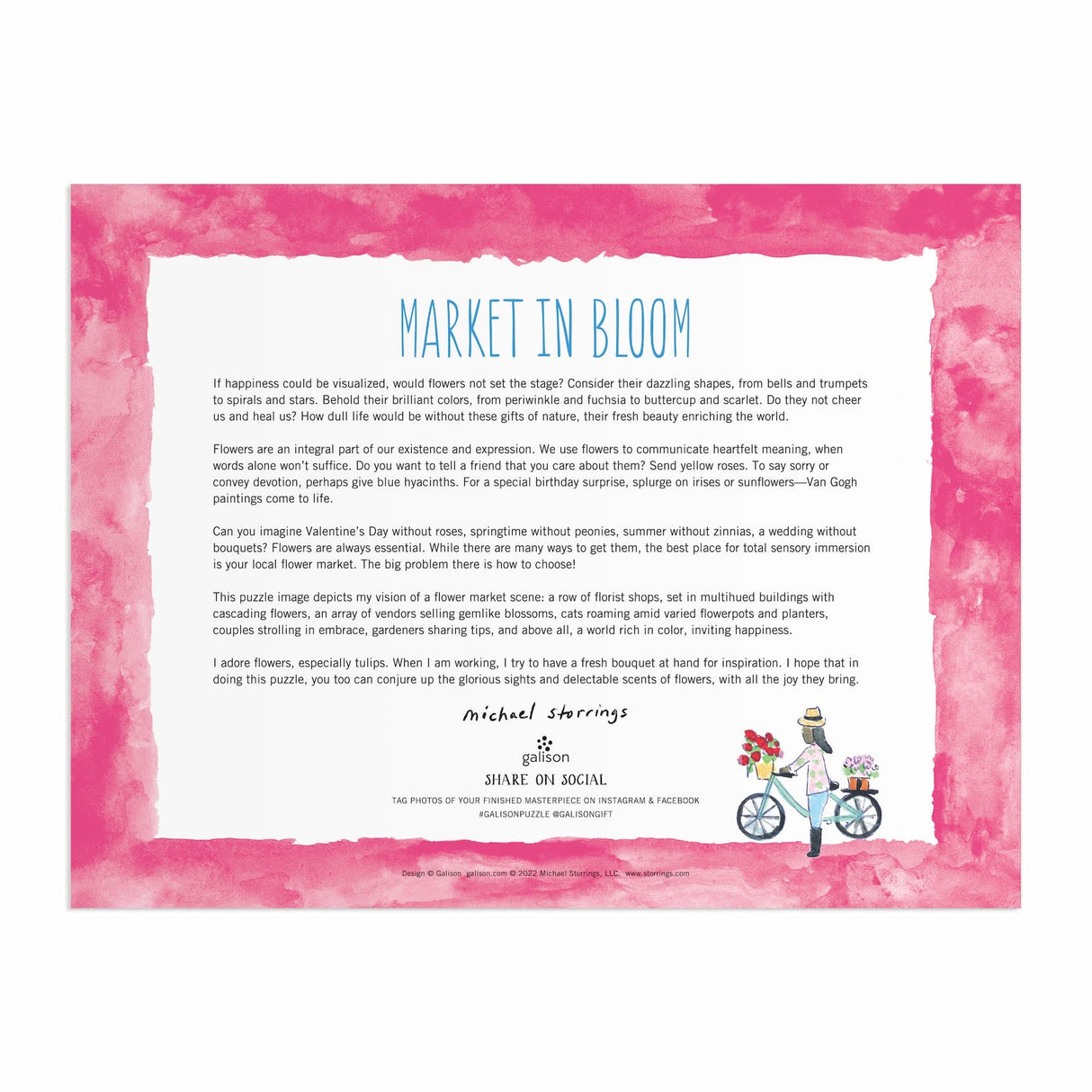 Galison Michael Storrings Market in Bloom Puzzle - 2000 Piece