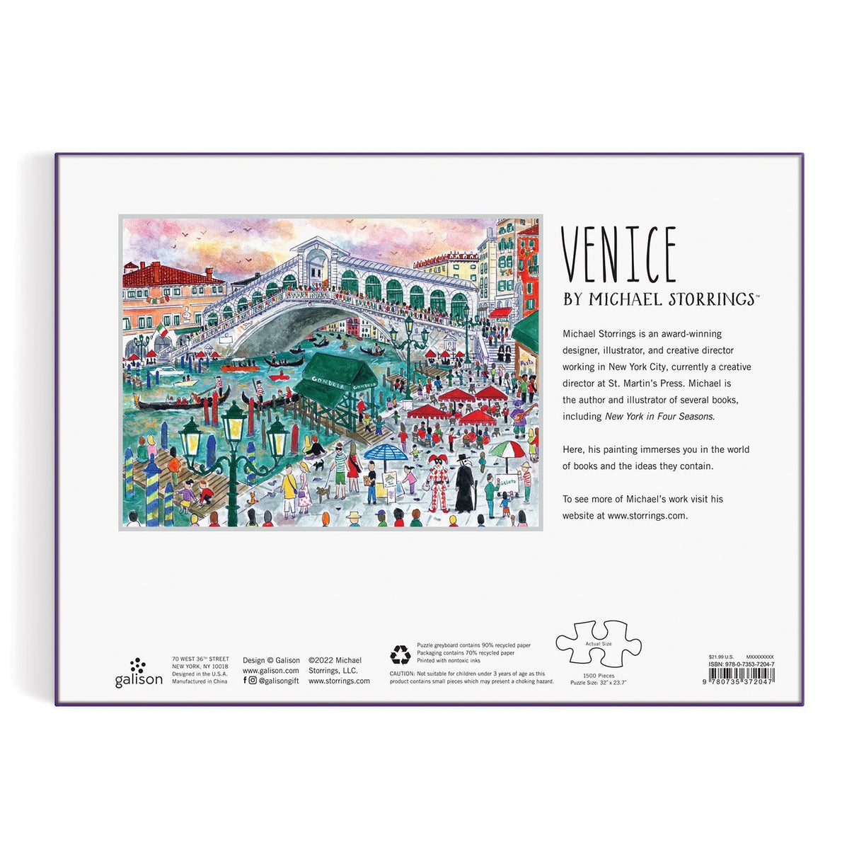 Galison Michael Storrings Venice Puzzle - 1500 Piece