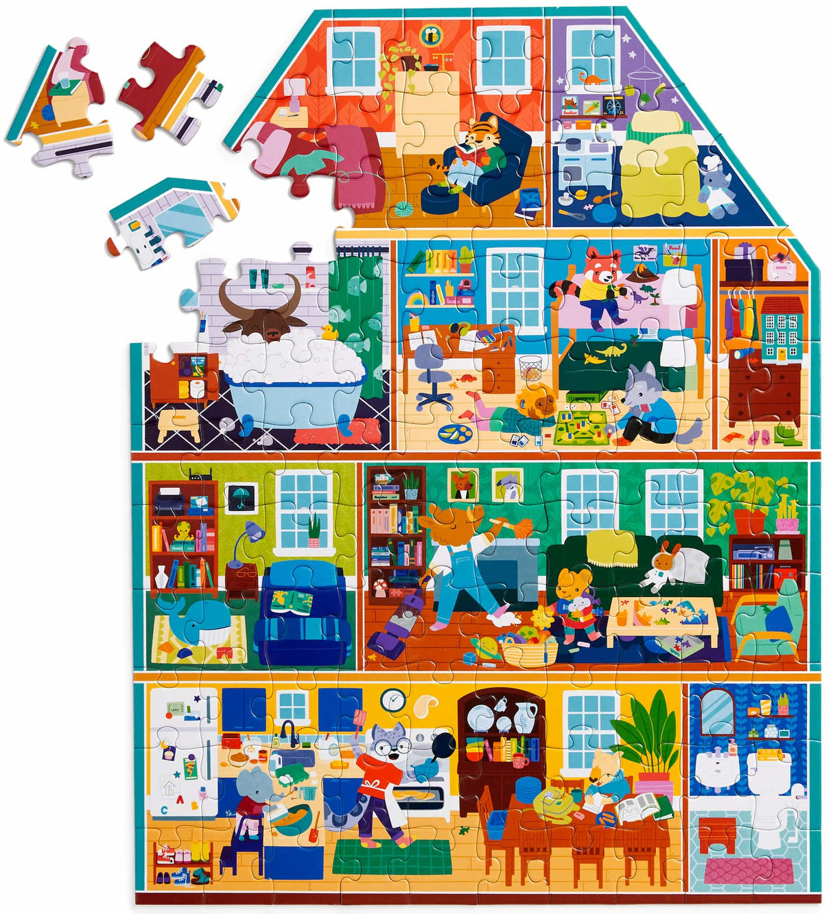MudPuppy: My House My Home House-Shaped Puzzle - 100 Piece