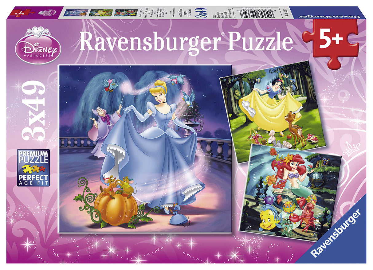 Ravensburger - Disney Snow White Cinderella Ariel - 3 x 49 Piece