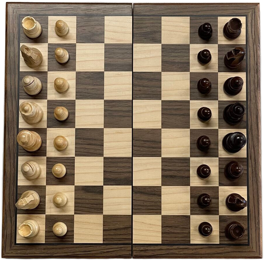 Dal Rossi: 12" Walnut Folding Chess Set