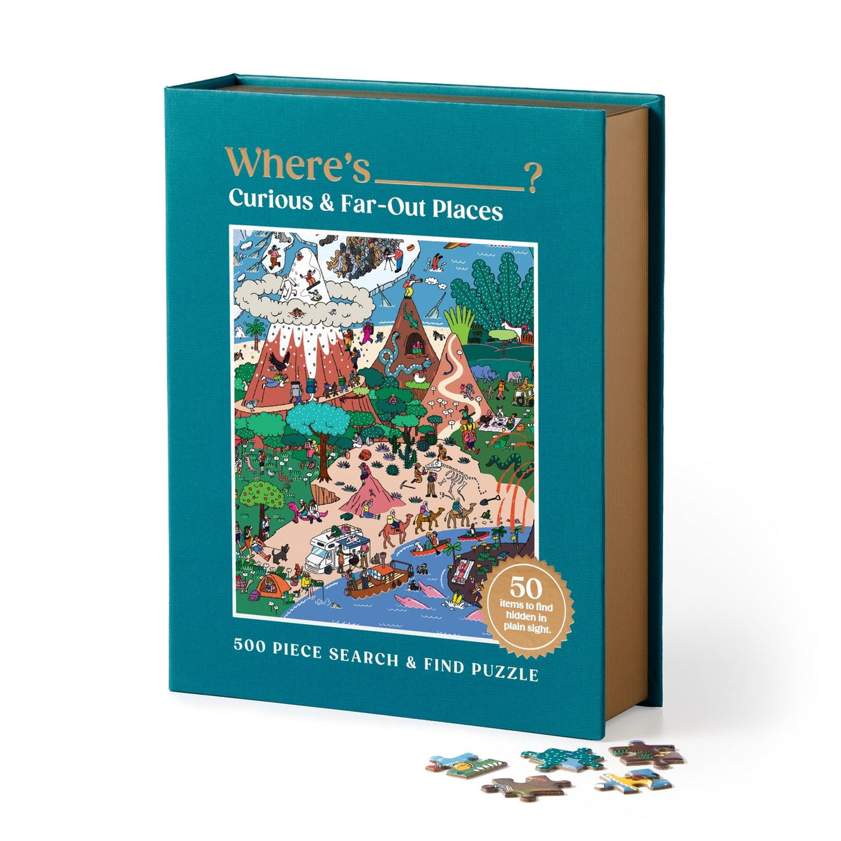 Galison Where's ________? Curious and Far Out Places - Search and Find Puzzle - 500 Piece