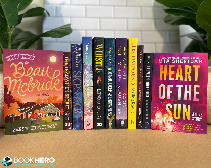 a stack of new release books with the word new on top