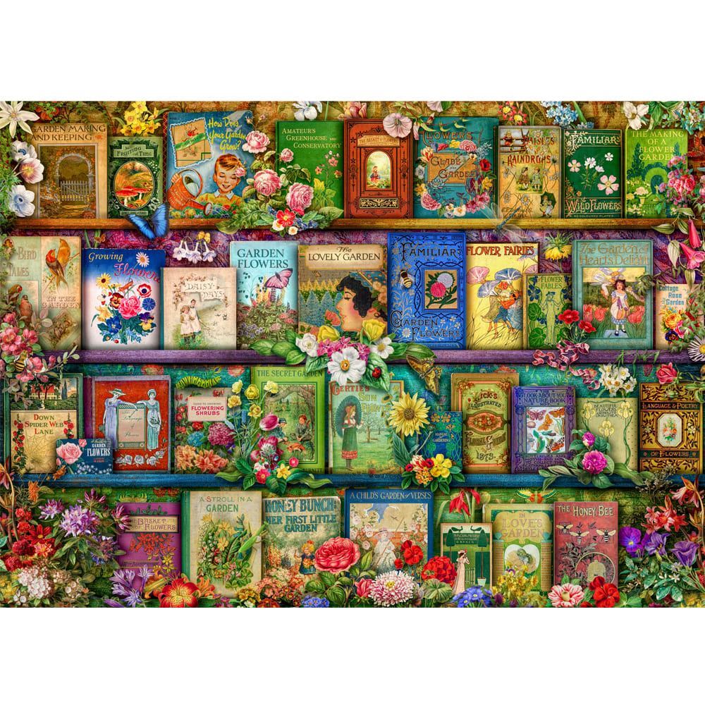 Treats N Treasures S4  - 1000 Piece Jigsaw Puzzle Vintage Summer Garden Book Shelf