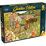 Garden Visitors  - 1000 Piece Jigsaw Puzzle Rabbits in the Woodpile