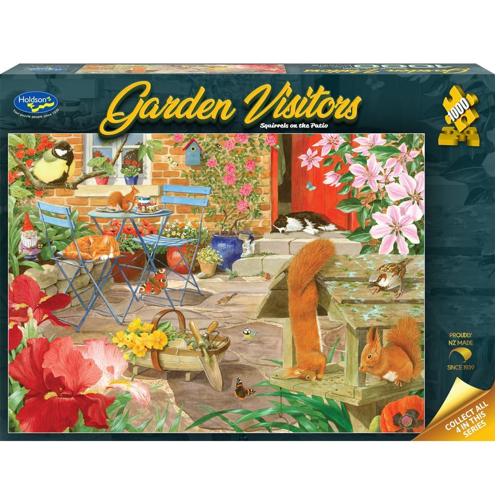 Garden Visitors  - 1000 Piece Jigsaw Puzzle Squirrels on the Patio