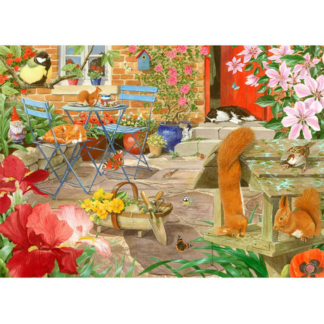 Garden Visitors  - 1000 Piece Jigsaw Puzzle Squirrels on the Patio