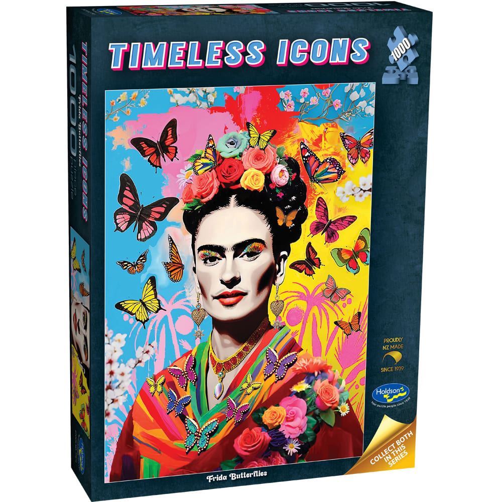 Timeless Icons  - 1000 Piece Jigsaw Puzzle - Frida Butterflies