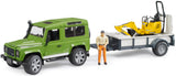 Bruder: Land Rover Defender with Trailer & JCB Excavator