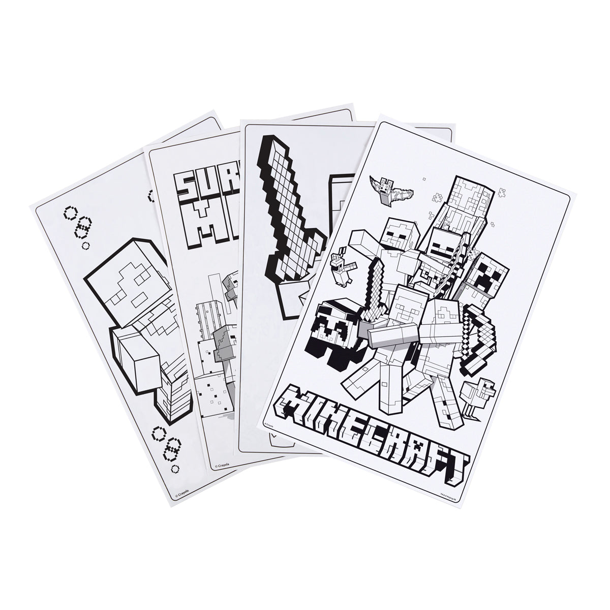 Crayola Giant Coloring Pages Foldalope Minecraft 18 Pages