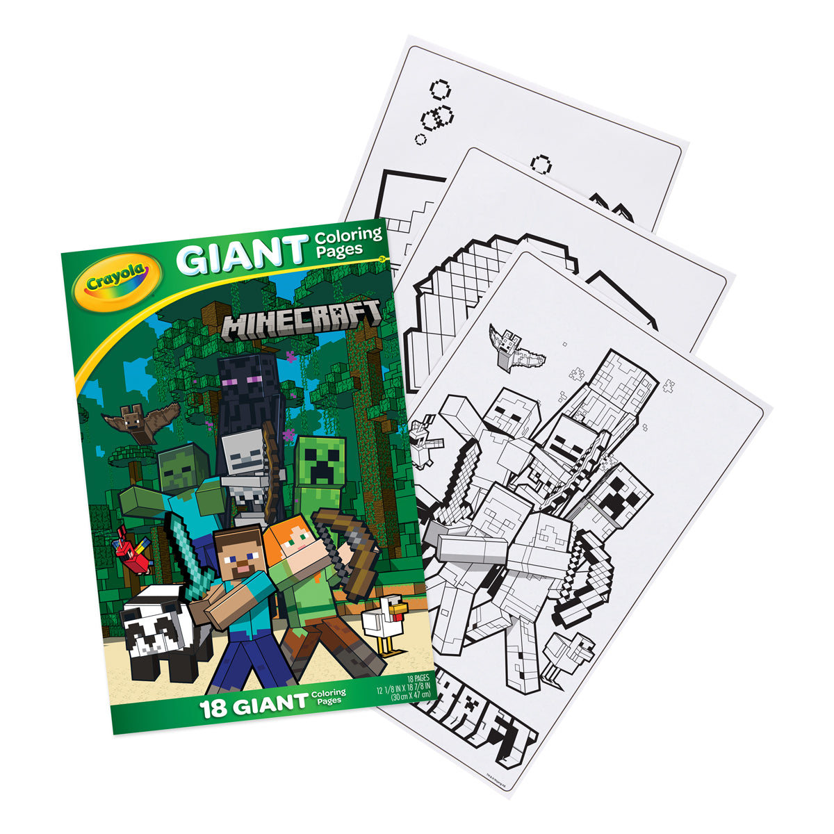 Crayola Giant Coloring Pages Foldalope Minecraft 18 Pages