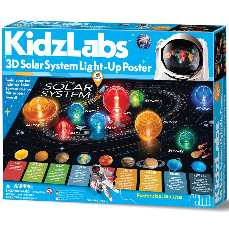 4M KidzLabs 3D Solar System Light-Up Poster