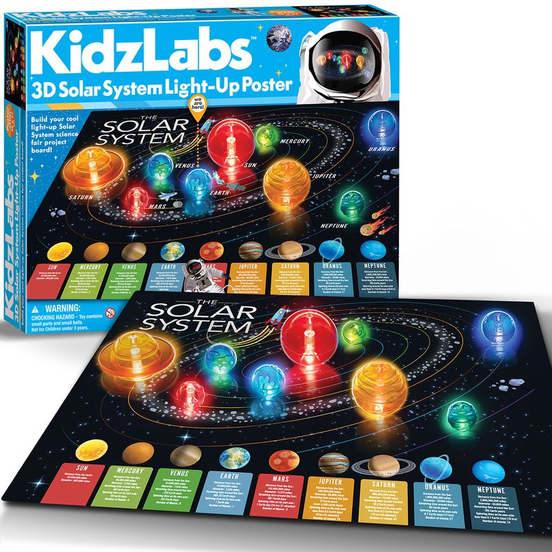 4M KidzLabs 3D Solar System Light-Up Poster