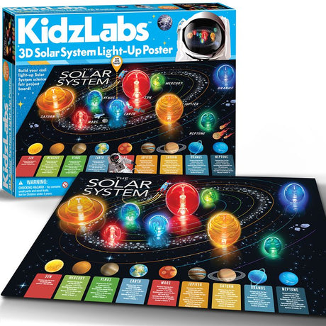 4M KidzLabs 3D Solar System Light-Up Poster