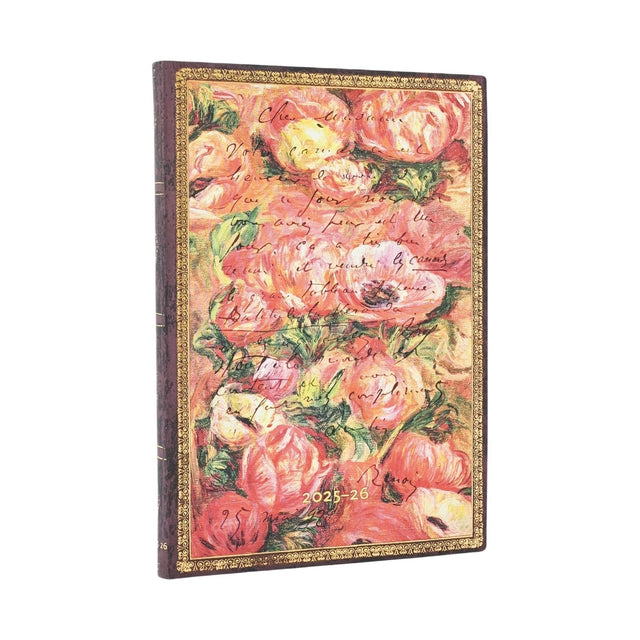 2026 Renoir, Letter to Morisot (1892) (Embellished Manuscripts Collection) Midi 18-month Horizontal Softcover Flexi Dayplanner 2025-2026 Renoir, Letter to Morisot (1892 (Elastic Band Closure)