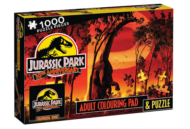 Jurassic Park 30th Anniversary: Adult Colouring Pad and Puzzle (Universal: 1000 Pieces)