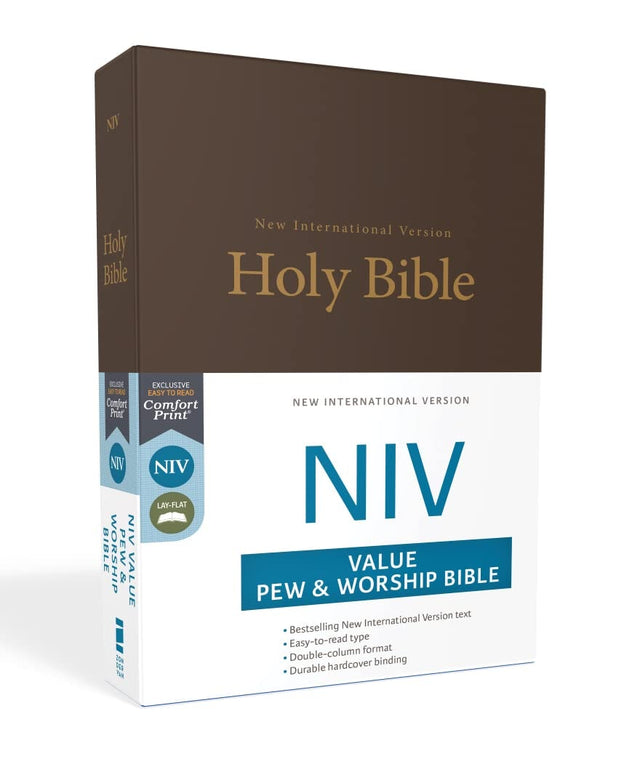 NIV, Church Bible (Value Pew Bible), Hardcover, Brown