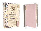 NIV Application Bible, Personal Size, Leathersoft, Pink/Gray, Red Letter, Comfort Print