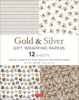 Silver and Gold Gift Wrapping Papers - 12 Sheets