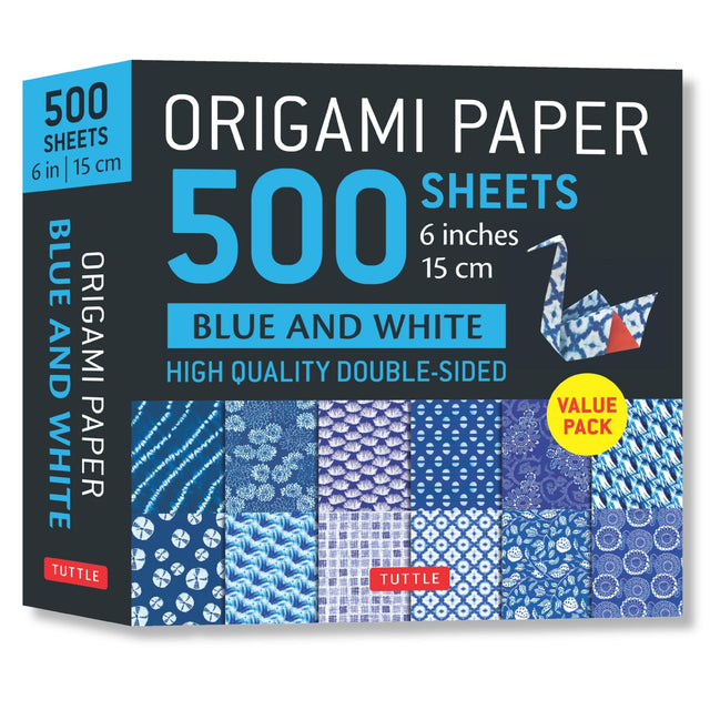 Origami Paper 500 sheets Blue & White 6" (15 cm)
