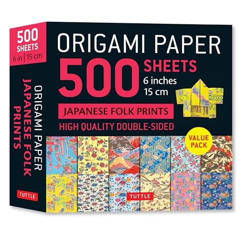 Origami Paper 500 sheets Japanese Folk Prints 6" (15 cm)