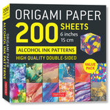 Origami Paper 200 sheets Alcohol Ink Patterns 6" (15 cm)