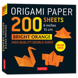 Origami Paper 200 sheets Bright Orange  6" (15 cm)