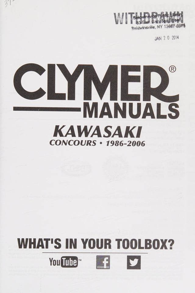 Kawasaki ZG1000 Concours Motorcycle (1986-2006) Service Repair Manual