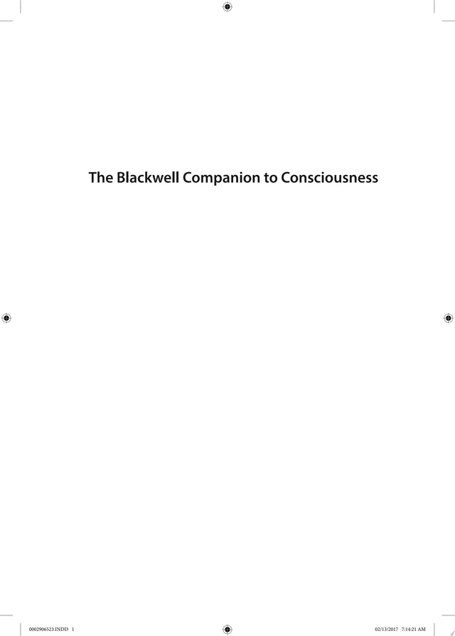 The Blackwell Companion to Consciousness