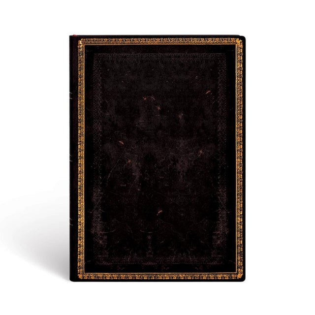Black Moroccan Midi Lined Softcover Flexi Journal (176 pages)