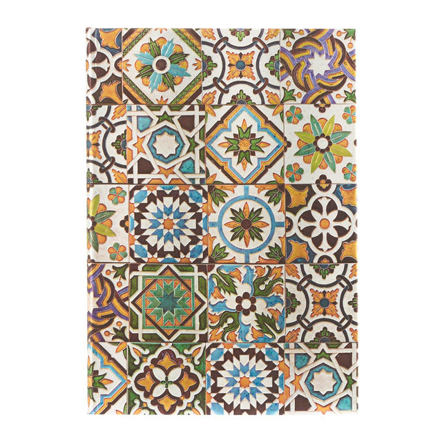 Porto (Portuguese Tiles) Midi Lined Hardback Journal (Elastic Band Closure)