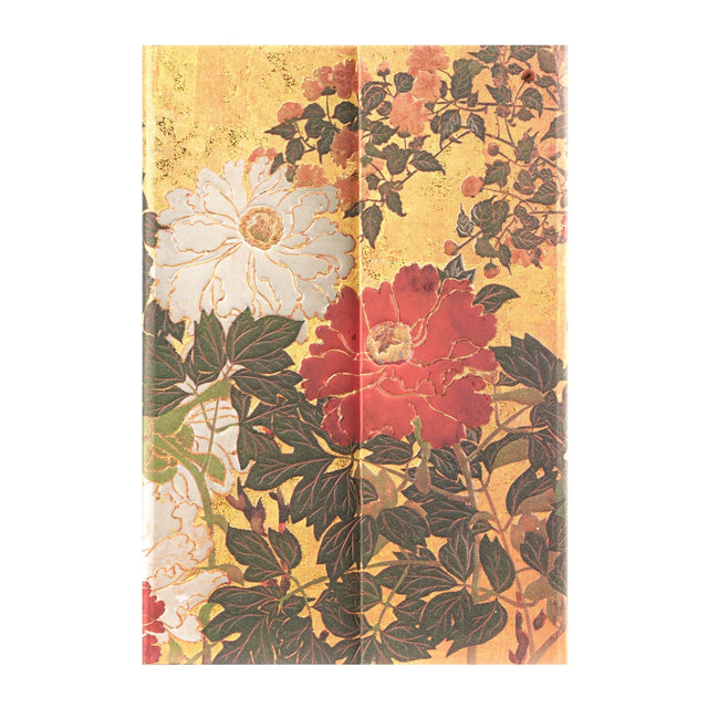 Natsu (Rinpa Florals) Mini Lined Hardback Journal (Wrap Closure)