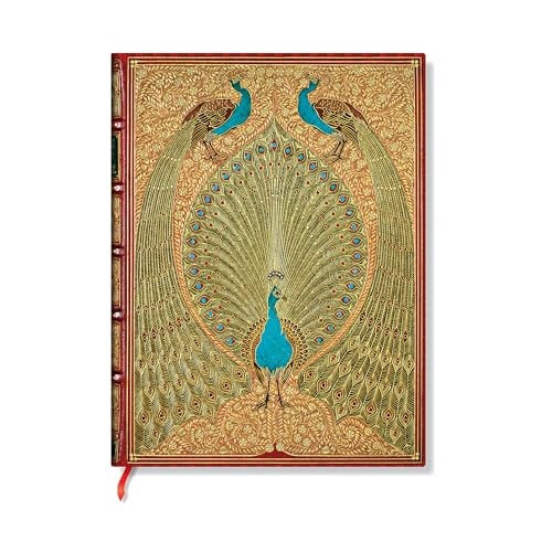Hafiz’s Peacocks (Sangorski & Sutcliffe) Midi Unlined Hardcover Journal (Elastic Band Closure)
