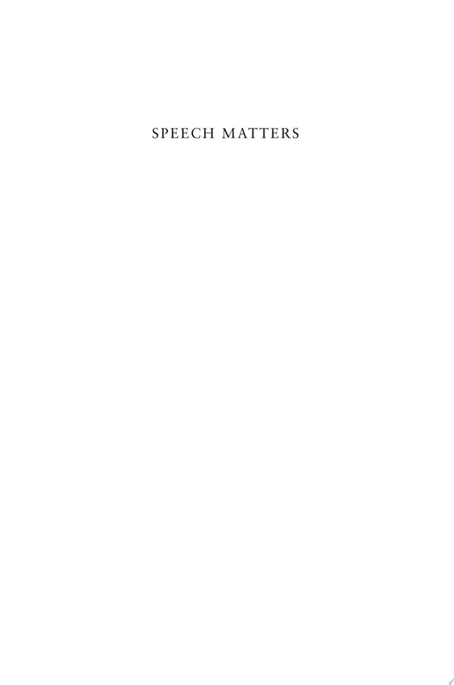 Speech Matters