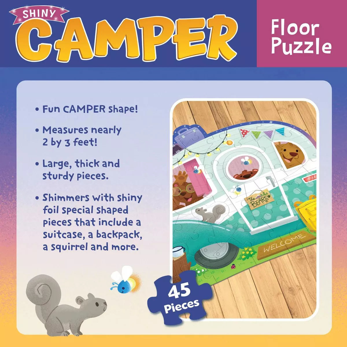 Peaceable Kingdom: Floor Puzzle Camper 45 Pieces