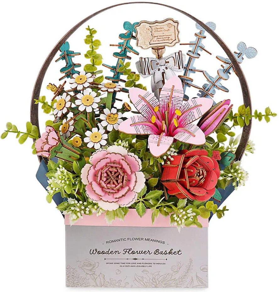 Rolife: Wooden Flower Basket DIY Miniature Puzzle Kit - (TW03H)