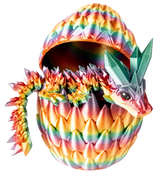 Turtle Creations: Baby Crystal Dragon - Rainbow / Small Baby In A Small Egg