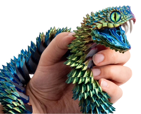 Turtle Creations: Bush Viper Snake - Paua Pearl