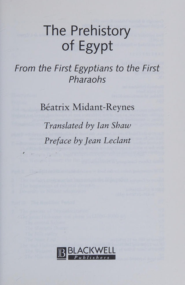 The Prehistory of Egypt