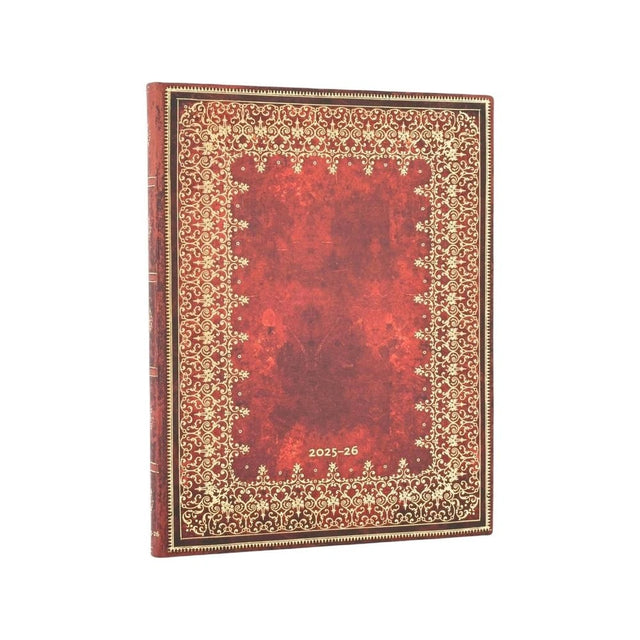 2026 Foiled (Old Leather Collection) Ultra 18-month Vertical Softcover Flexi Dayplanner 2025-2026 (Elastic Band Closure)