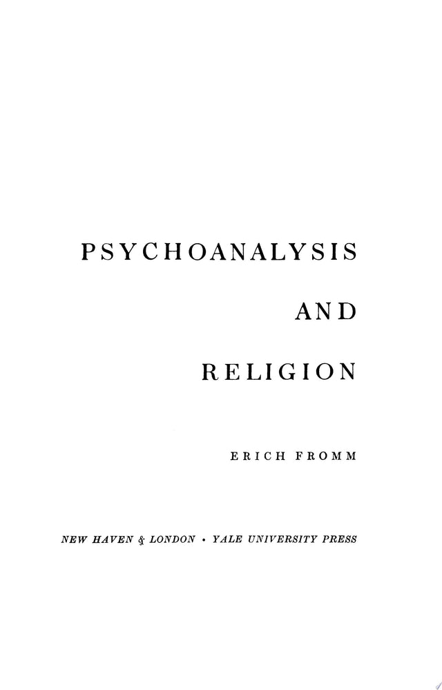 Psychoanalysis and Religion